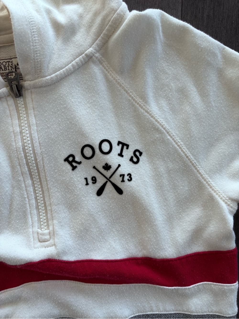 Roots Canada Girls XL 11β12Y Hoodie Dress White Grey & Red - Picture 5 of 6